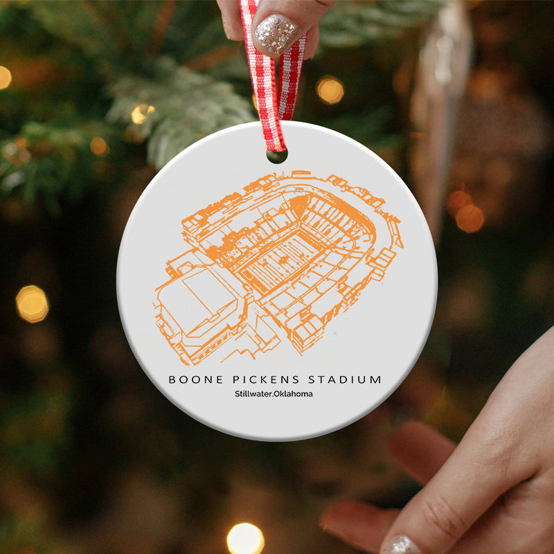 Boone Pickens Stadium - Oklahoma State Cowboys football,College Football Ceramic Christmas Ornament