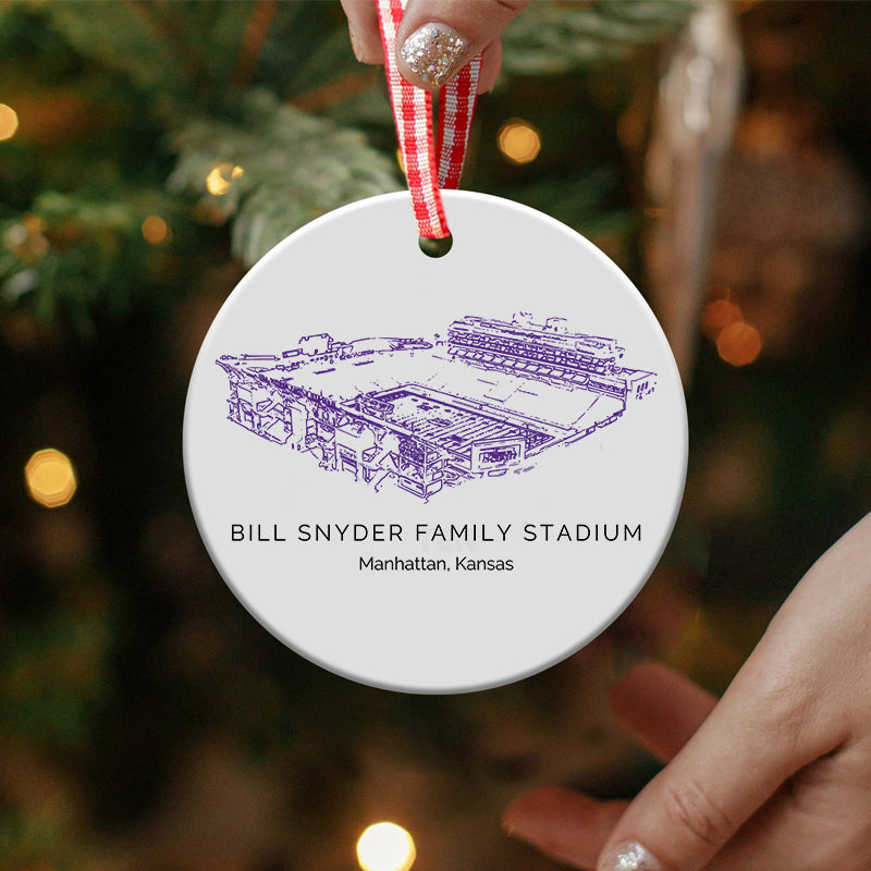 Bill Snyder Family Stadium - Kansas State Wildcats football, College Football Ceramic Christmas Ornament