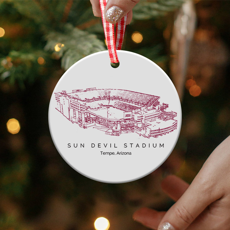 Mountain America Stadium - Arizona State Sun Devils football,College Football Ceramic Christmas Ornament