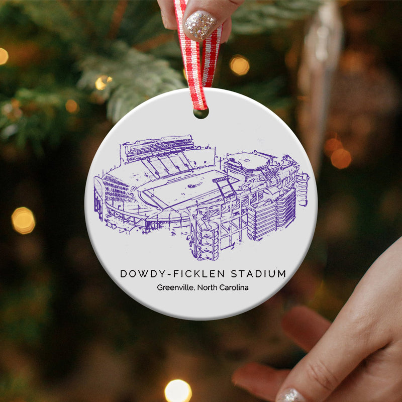 Dowdy–Ficklen Stadium - East Carolina Pirates football, College Football Ceramic Christmas Ornament