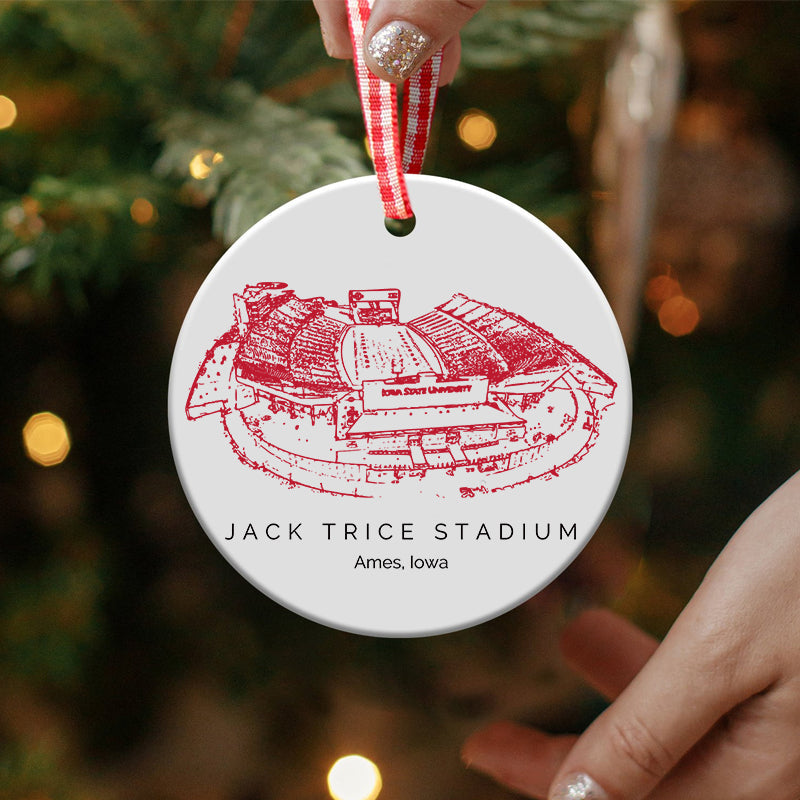 Jack Trice Stadium - Iowa State Cyclones football,College Football Ceramic Christmas Ornament