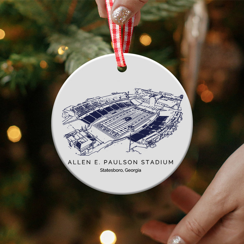 Allen E. Paulson Stadium - Georgia Southern Eagles football,College Football Ceramic Christmas Ornament