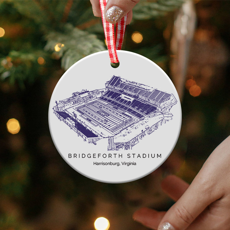 Bridgeforth Stadium - James Madison Dukes football,College Football Ceramic Christmas Ornament