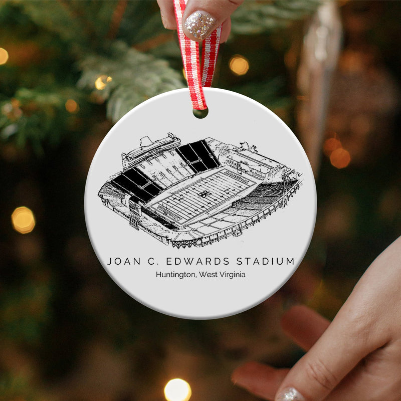 Joan C. Edwards Stadium - Marshall Thundering Herd football,College Football Ceramic Christmas Ornament