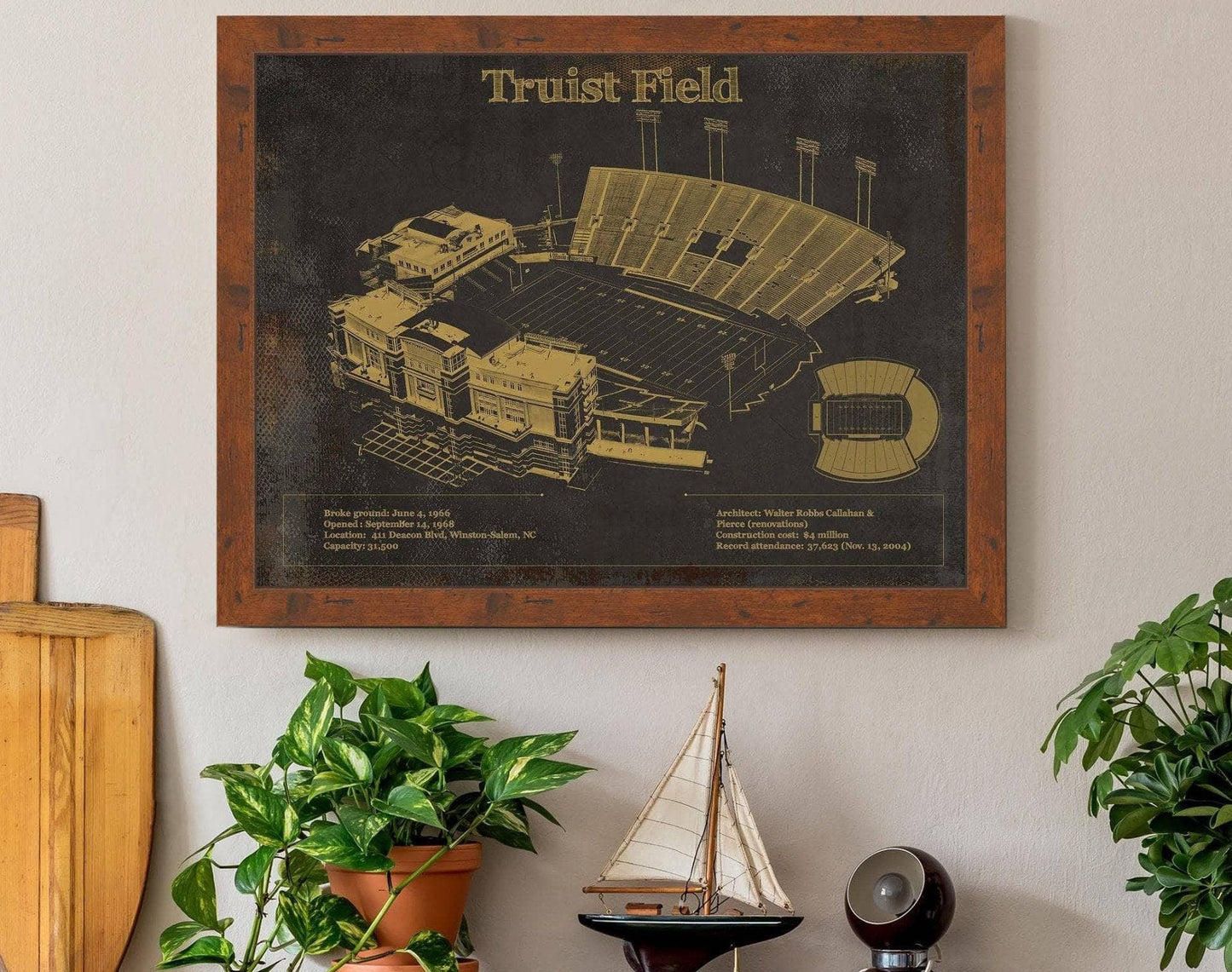 Wake Forest Football Art - Truist Field Vintage Wall Art