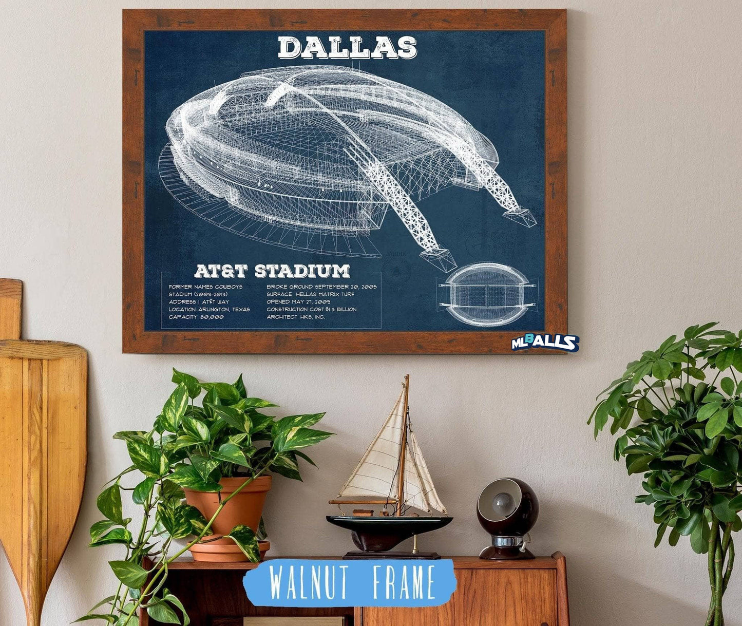 Dallas Cowboys - AT&T Stadium - Vintage Football Print
