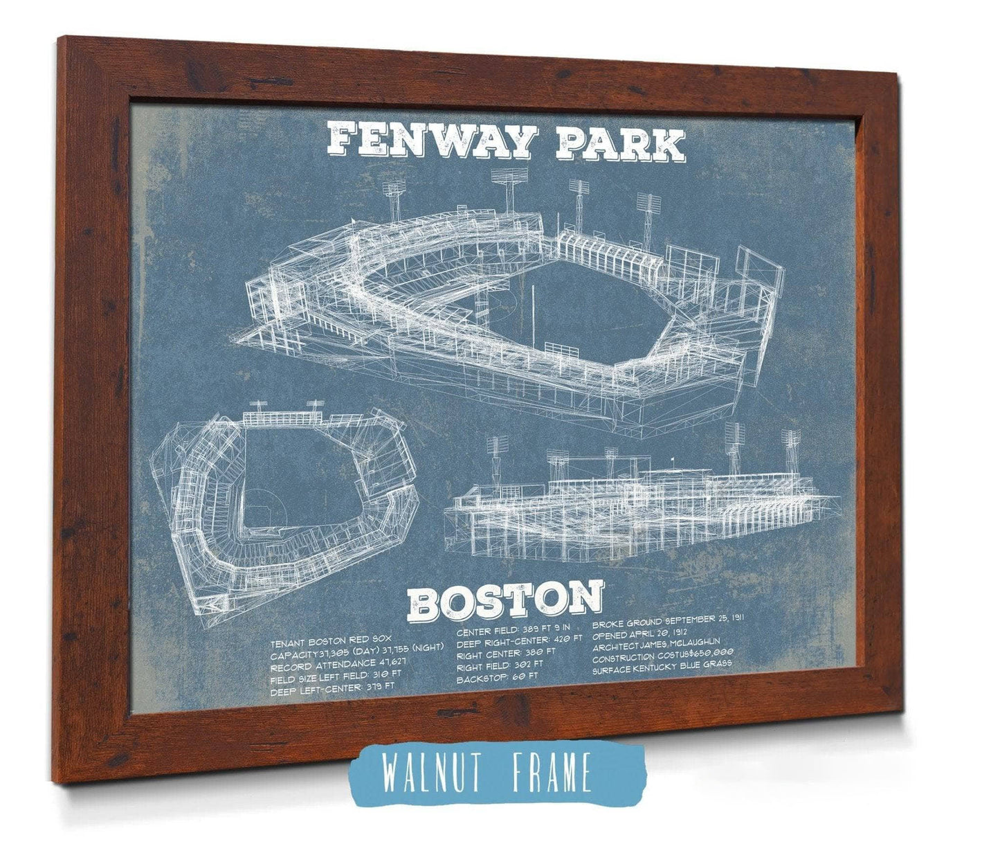 Vintage Boston Red Sox - Fenway Park Baseball Print