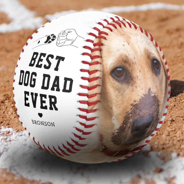 Best Dog Dad Ever 2 Photo Father's Day Baseball