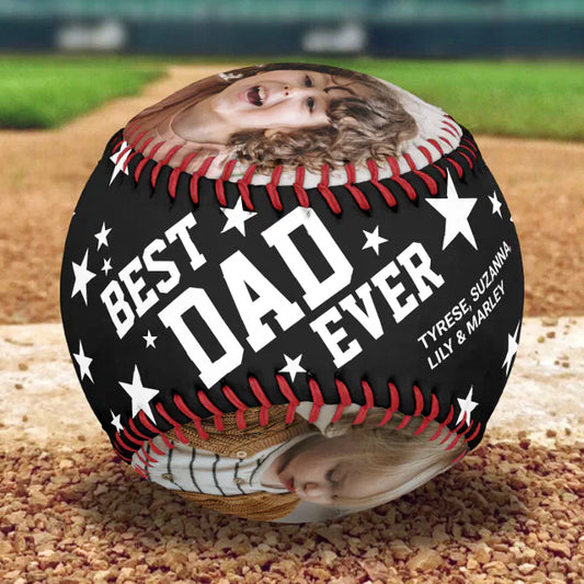 Best Dad Ever Father's Day 4 Photo Baseball
