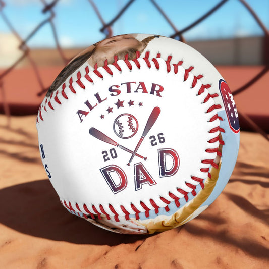 🔥Hot Sale🔥All Star Dad Photo Monogram Baseball