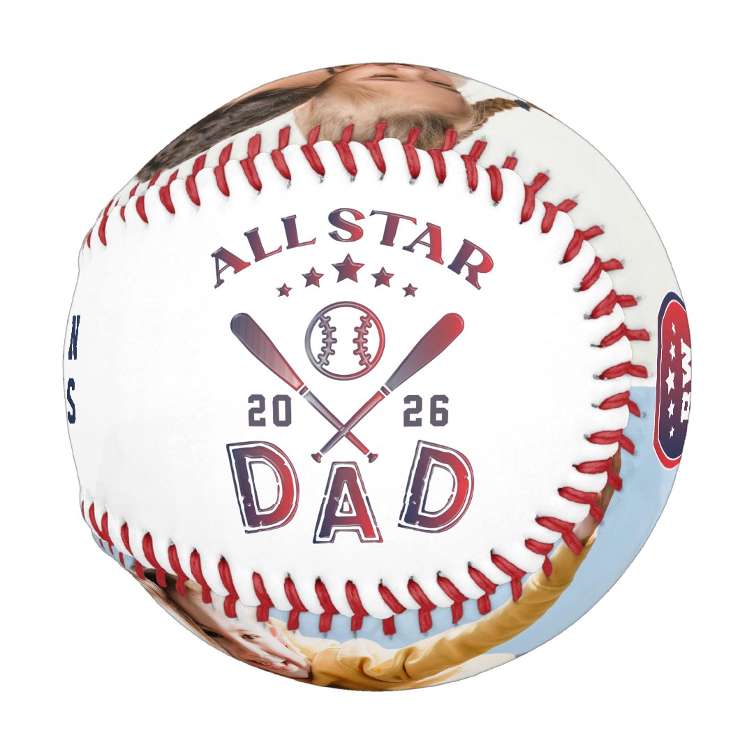🔥Hot Sale🔥All Star Dad Photo Monogram Baseball