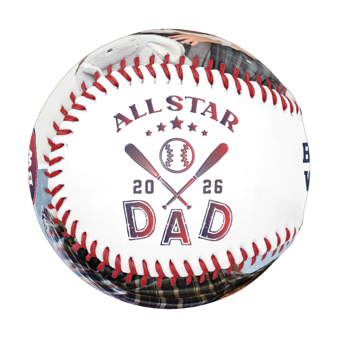 🔥Hot Sale🔥All Star Dad Photo Monogram Baseball