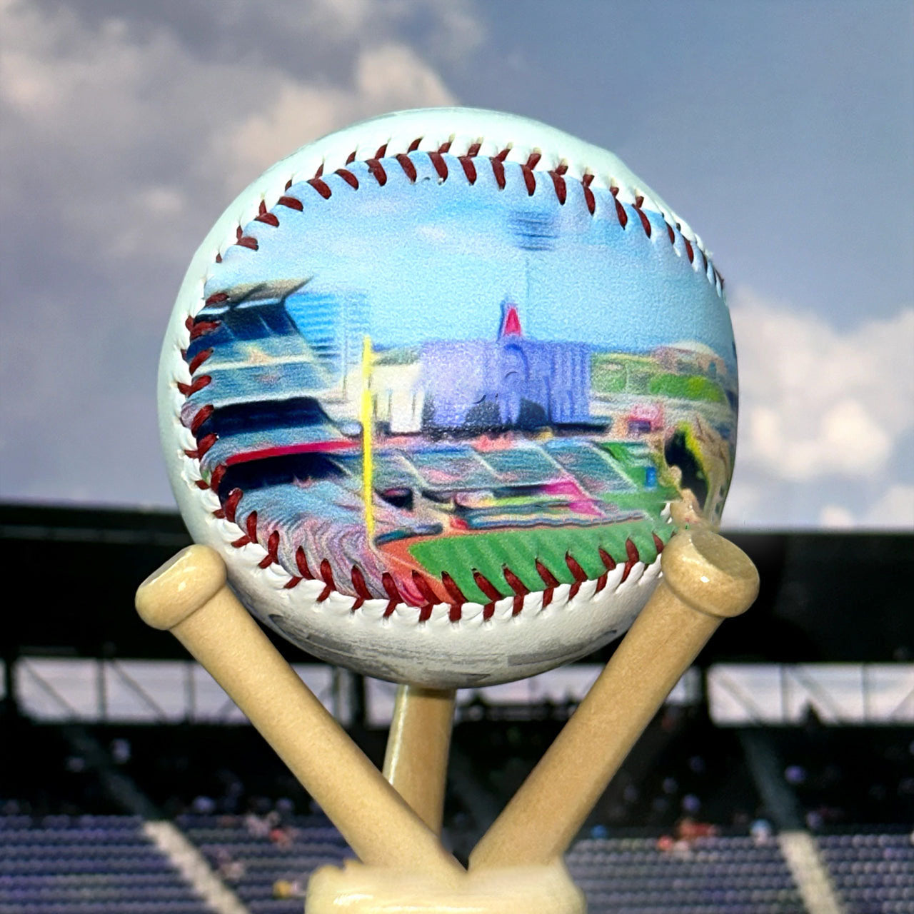 Angel Stadium Hand Drawn Stadium Baseballs