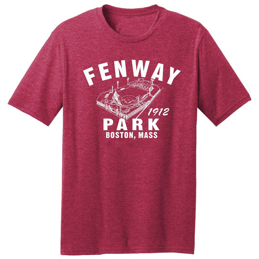 Fenway Park 1912 Baseball Classic Cut, Premium Tri-Blend Tee Shirt - Home of Your Boston Red Sox - Red Heather