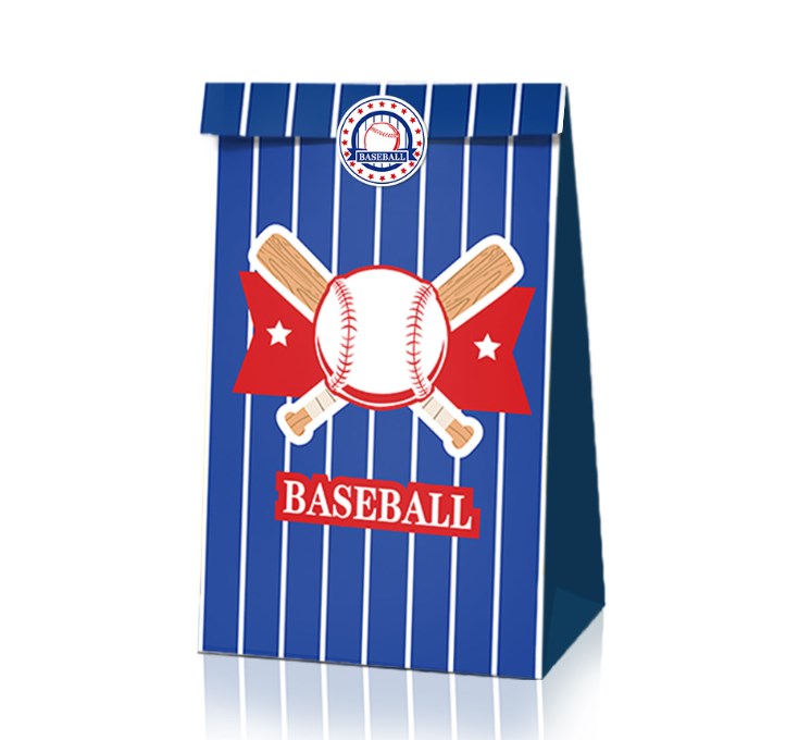 Baseball Blue Stripe Gift Bag