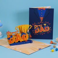 3D Superman Champion Dad Greeting Card