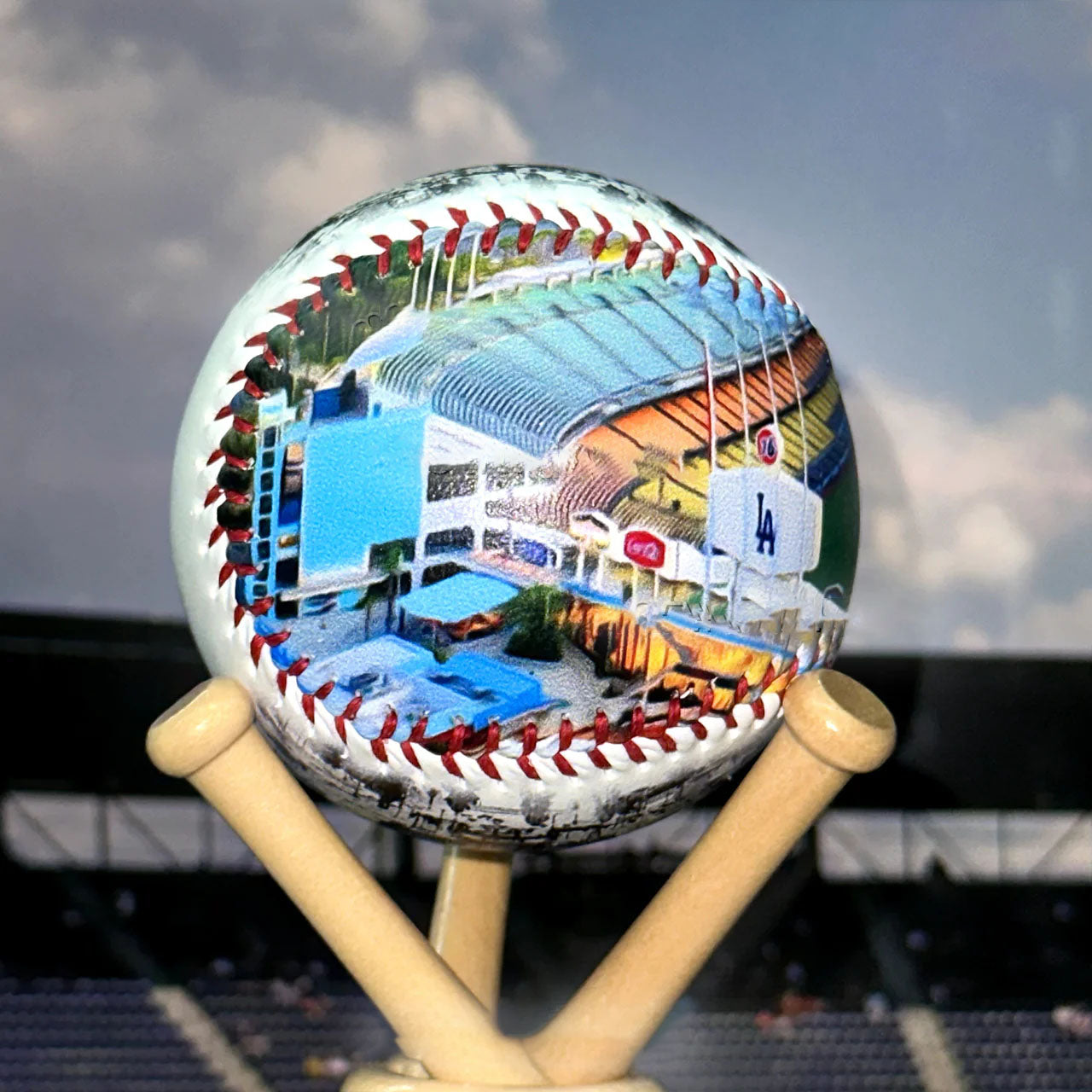 Dodger Stadium Hand Drawn Stadium Baseballs