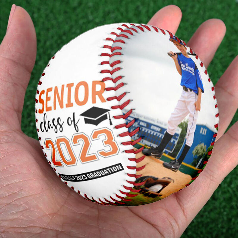Customized Baseball with Photos Added as Graduation Gift for Friends