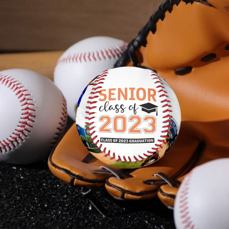 Customized Baseball with Photos Added as Graduation Gift for Friends
