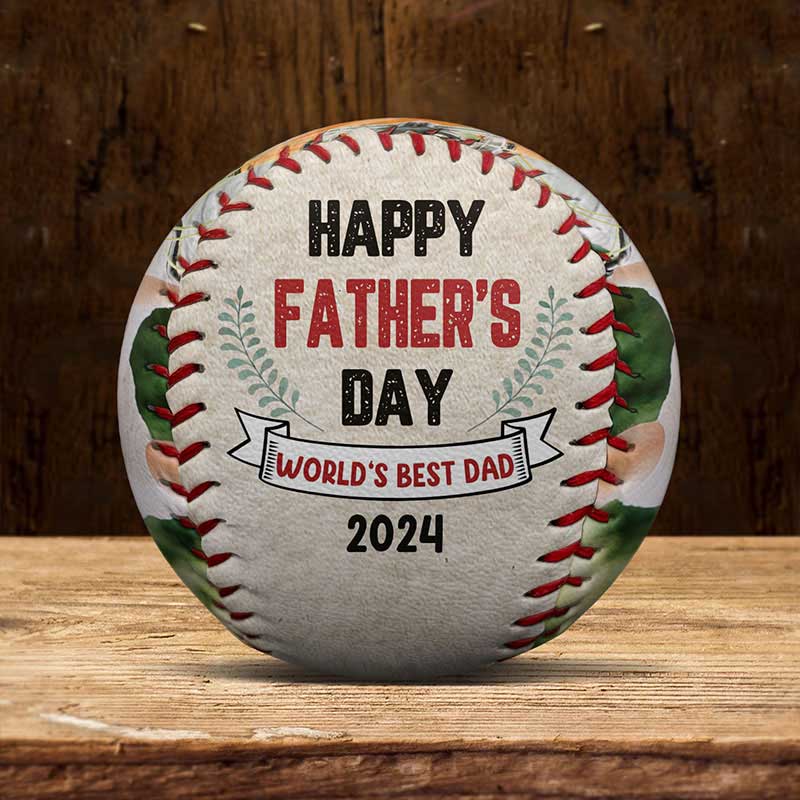 Custom Photo Happy Father's Day 2024 - Personalized Baseball, Softball
