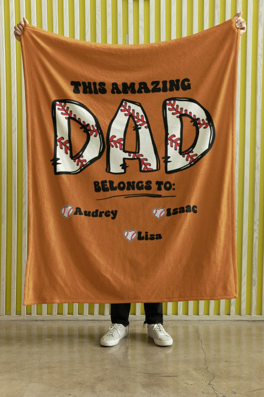 Personalized Father's Day Gift, Custom Dad Blanket, Father's Day Gift, Gift From Childs