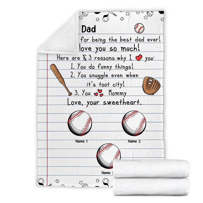 Baseball Father's Day Blanket, Gift For Father From Daughter