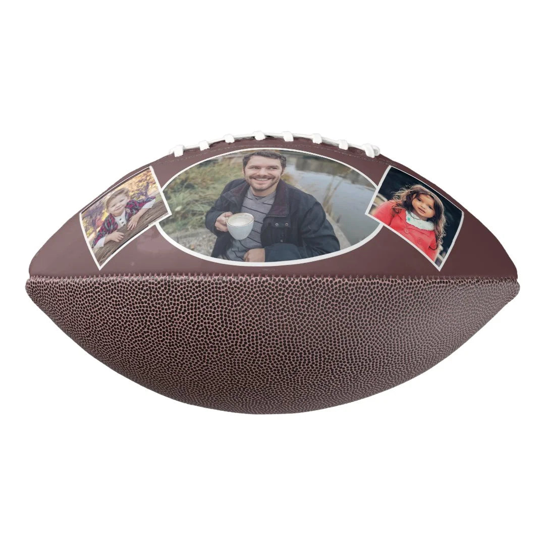 Modern Best Dad Father 3 Photo Collage Football