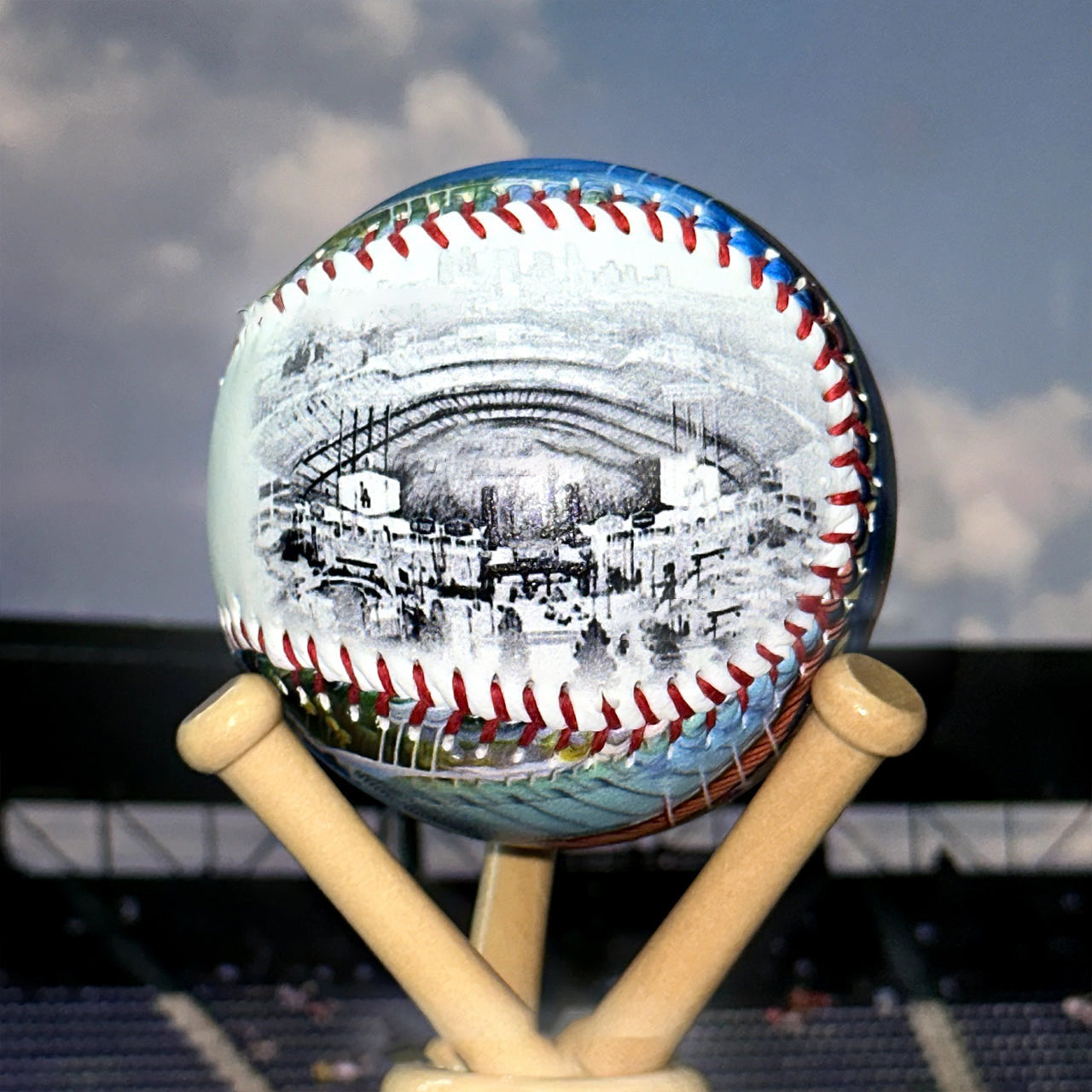 Dodger Stadium Hand Drawn Stadium Baseballs