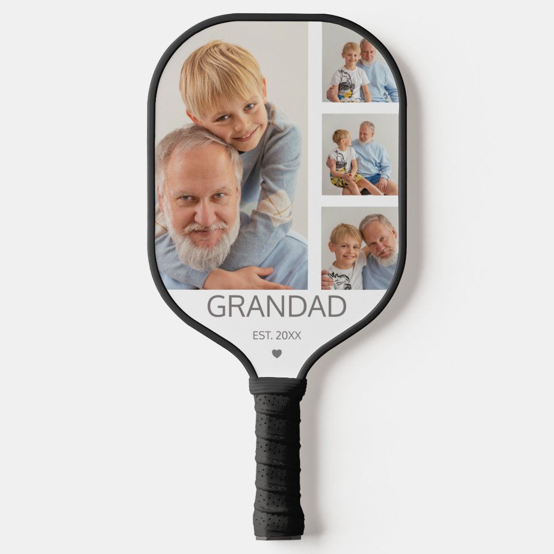 4 Photos Custom Pickleball Racquet - For Grandad, Dad Gifts!