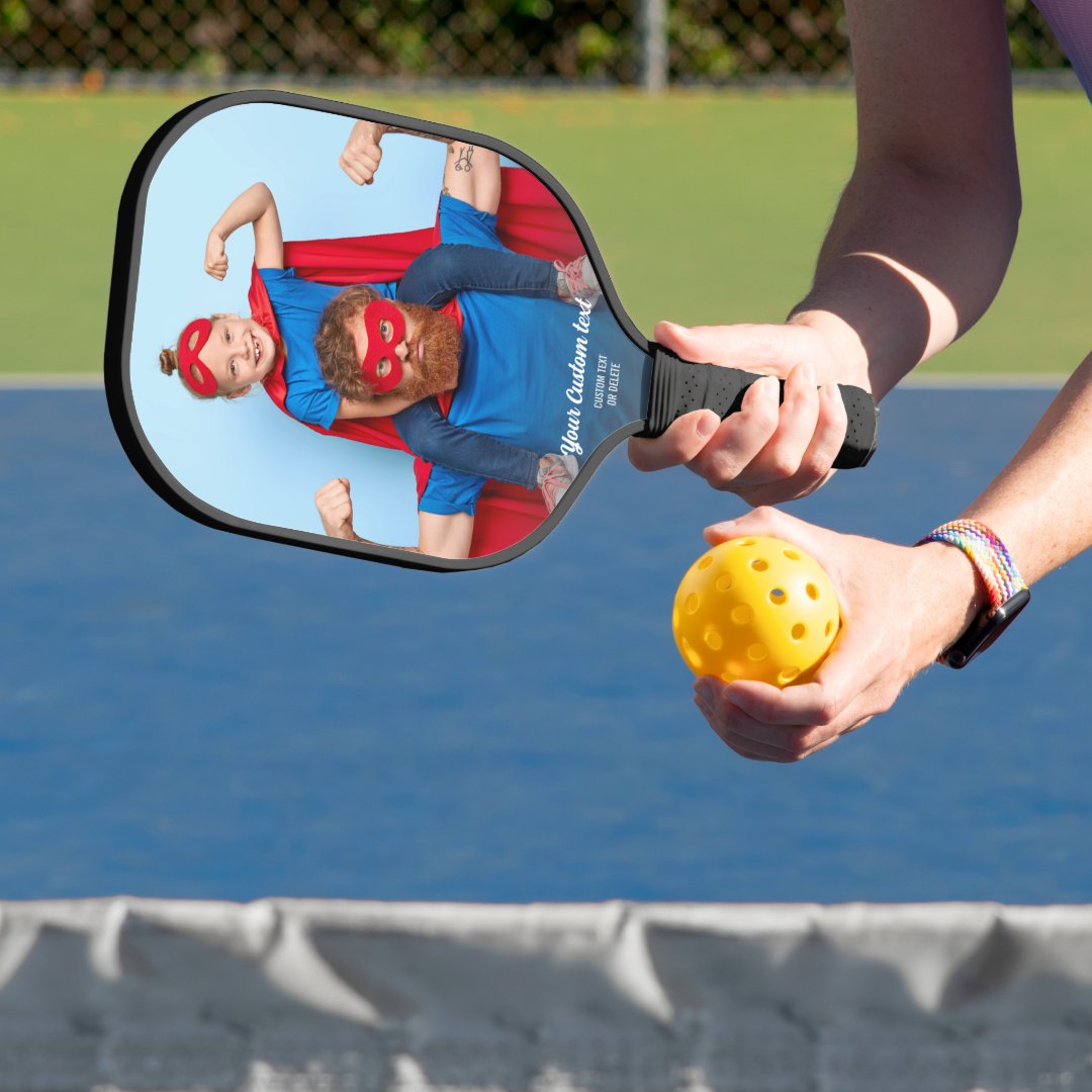 Your Custom Photo and Any Text Personalized Pickleball Paddle