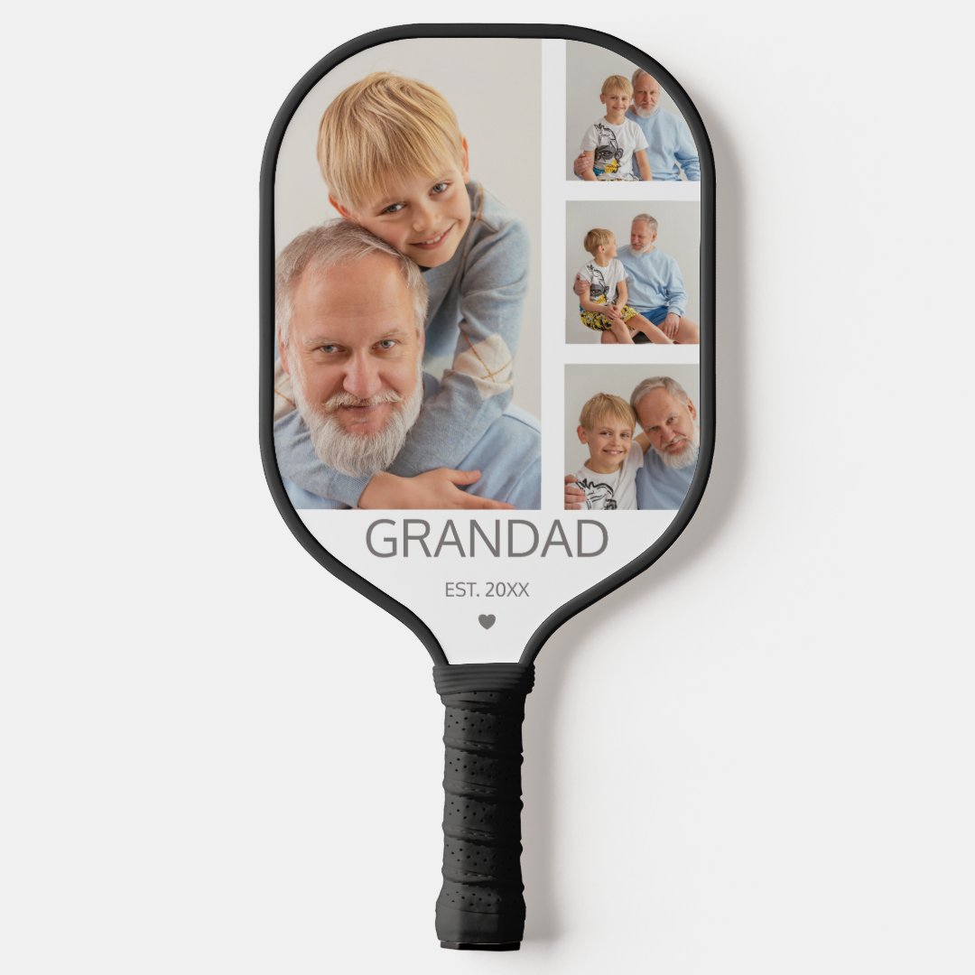 4 Photos Custom Pickleball Racquet - For Grandad, Dad Gifts!