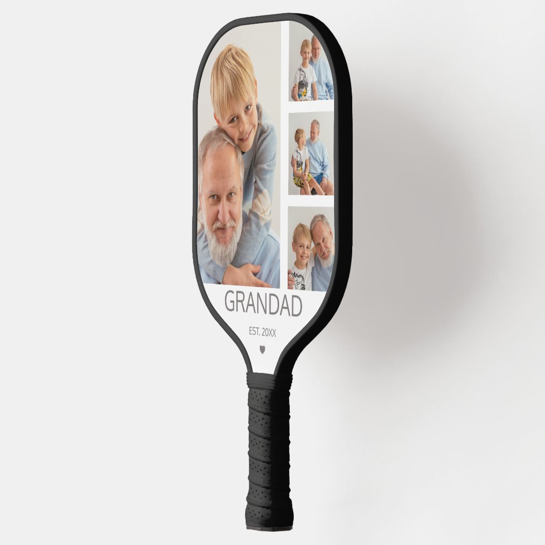 4 Photos Custom Pickleball Racquet - For Grandad, Dad Gifts!