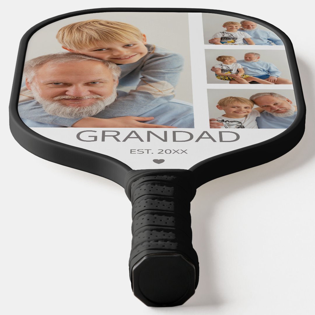 4 Photos Custom Pickleball Racquet - For Grandad, Dad Gifts!