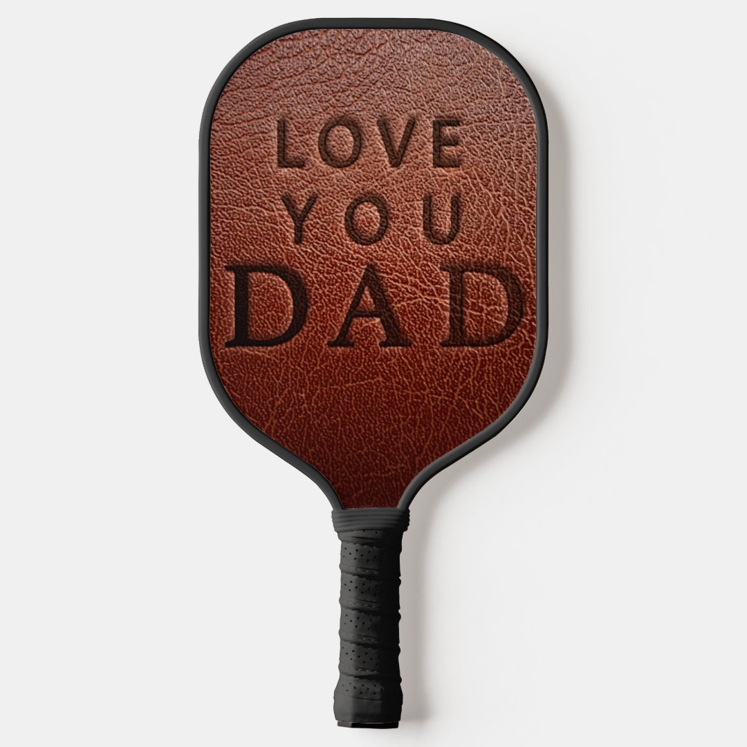 Best Dad Ever 3 Photo Collage Typography Pickleball Paddle