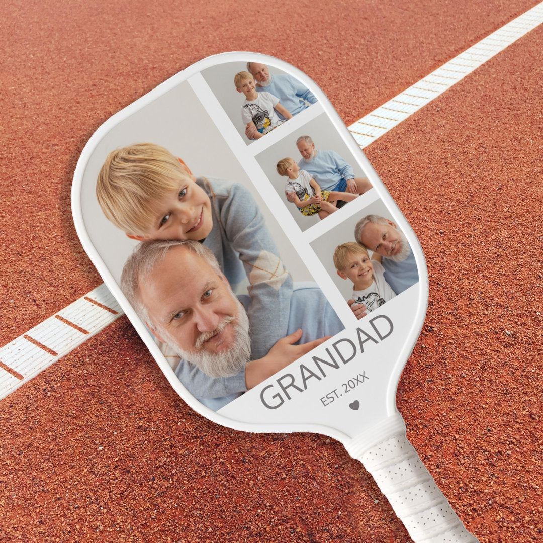4 Photos Custom Pickleball Racquet - For Grandad, Dad Gifts!