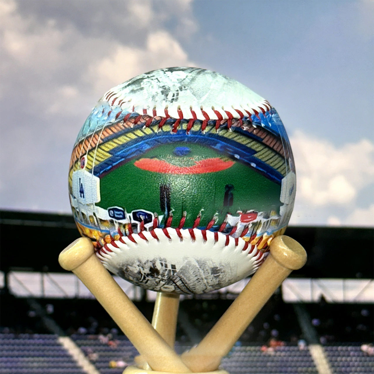 Dodger Stadium Hand Drawn Stadium Baseballs