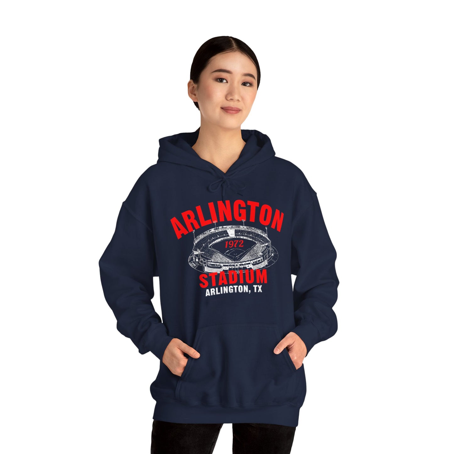 Arlington Stadium 1972 Baseball Unisex Hooded Sweatshirt - Past Home of Your Texas Rangers