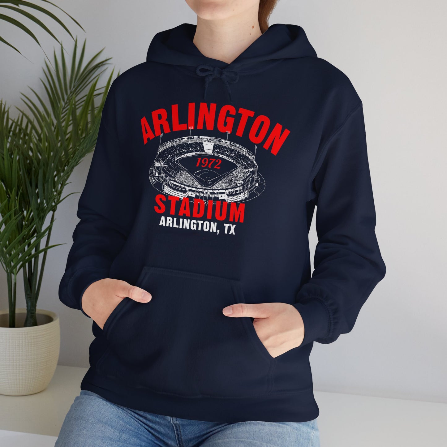 Arlington Stadium 1972 Baseball Unisex Hooded Sweatshirt - Past Home of Your Texas Rangers