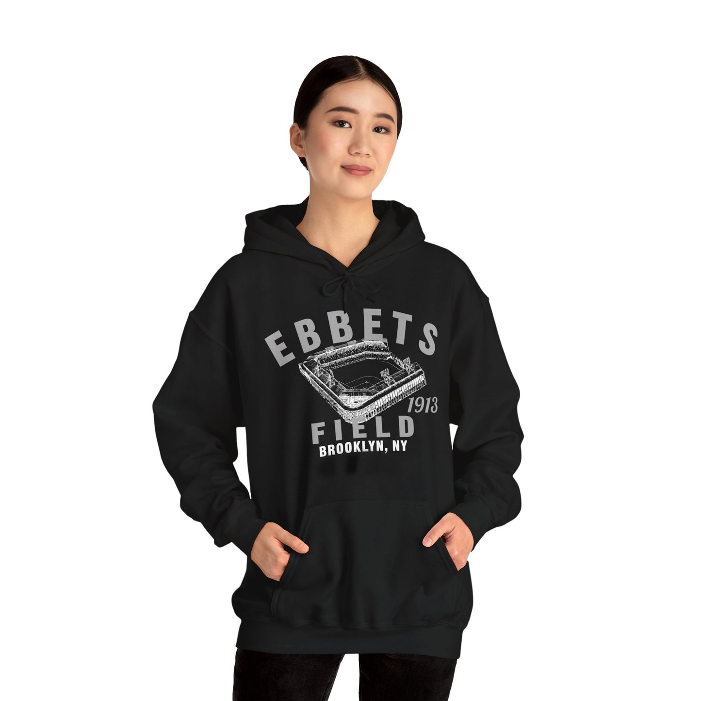 Ebbets Field 1913 Baseball Unisex Hooded Sweatshirt - Past Home of Your Brooklyn Dodgers