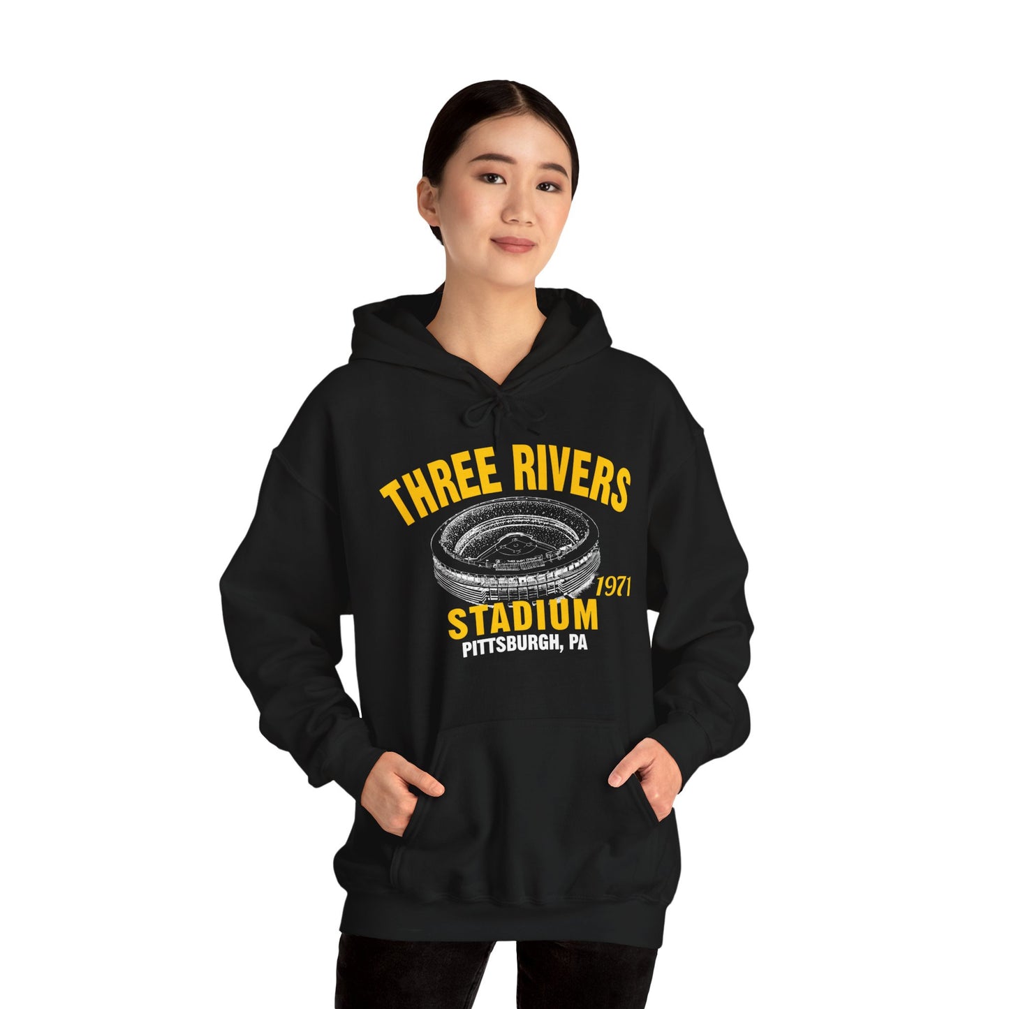 Three Rivers Stadium 1971 Baseball Unisex Hooded Sweatshirt - Past Home of Your Pittsburgh Pirates