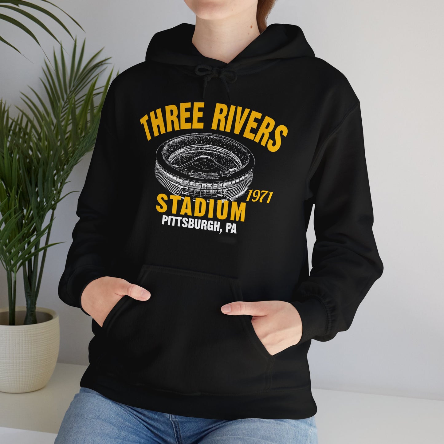 Three Rivers Stadium 1971 Baseball Unisex Hooded Sweatshirt - Past Home of Your Pittsburgh Pirates
