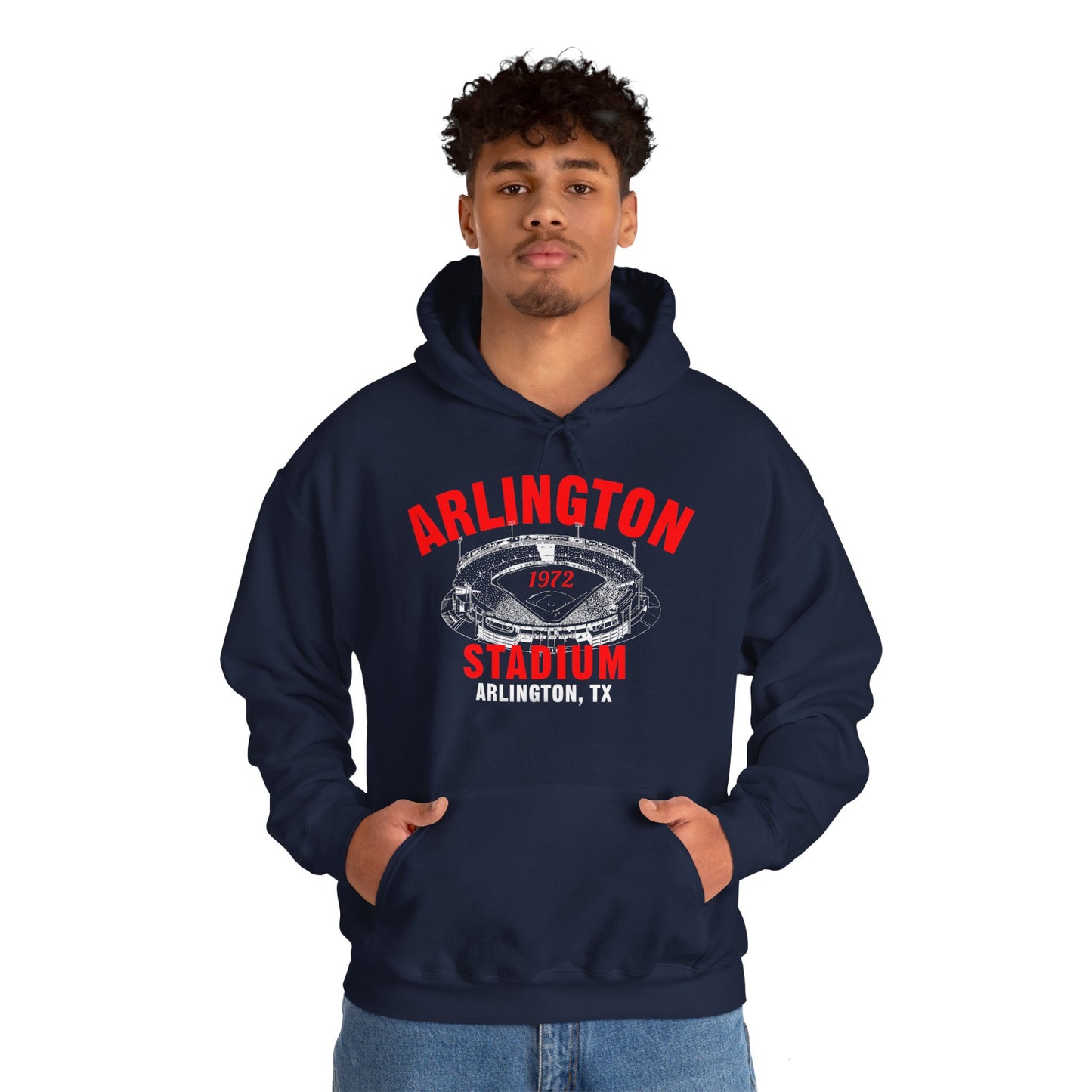 Arlington Stadium 1972 Baseball Unisex Hooded Sweatshirt - Past Home of Your Texas Rangers