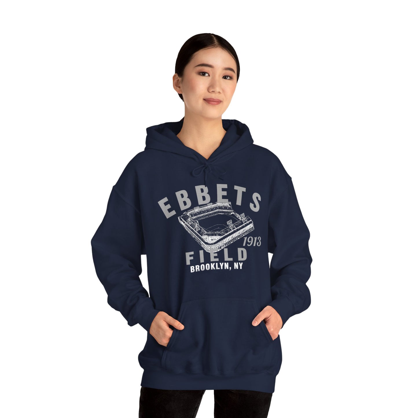 Ebbets Field 1913 Baseball Unisex Hooded Sweatshirt - Past Home of Your Brooklyn Dodgers