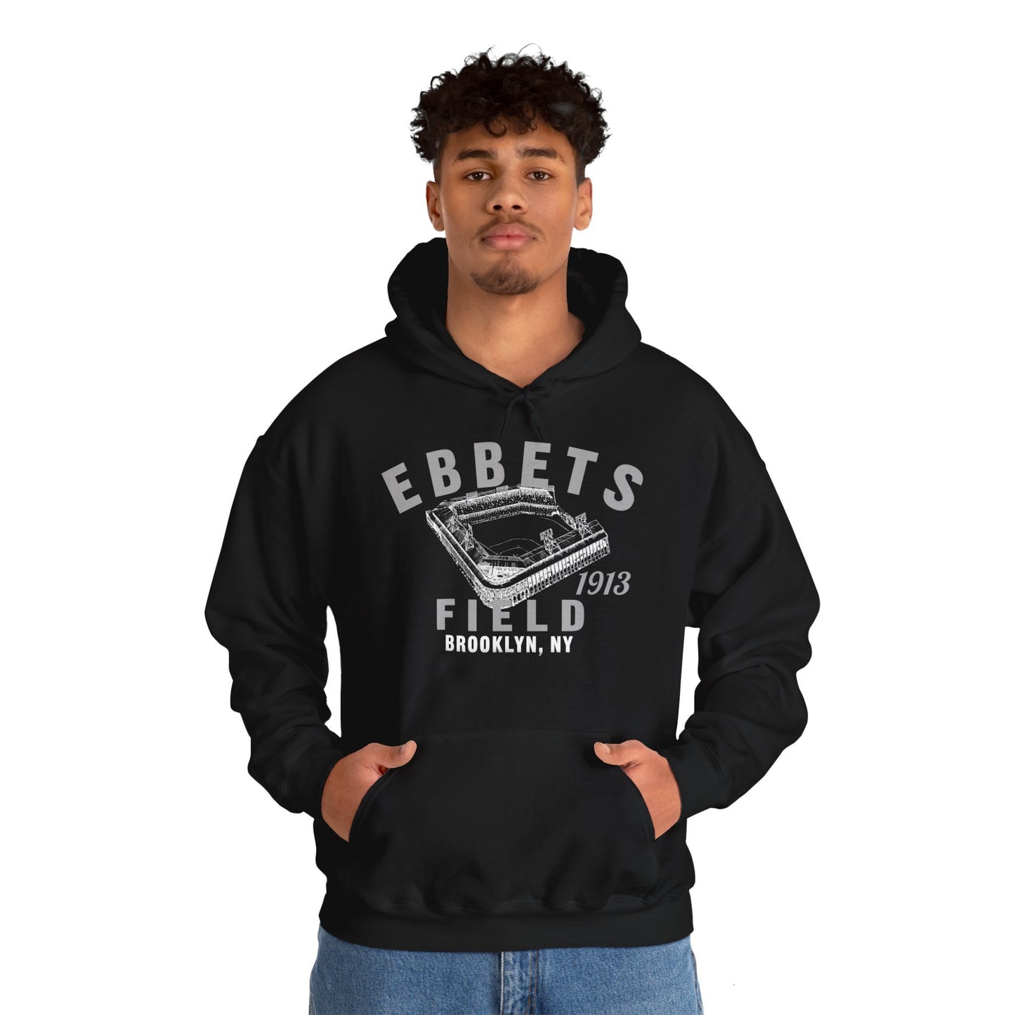 Ebbets Field 1913 Baseball Unisex Hooded Sweatshirt - Past Home of Your Brooklyn Dodgers