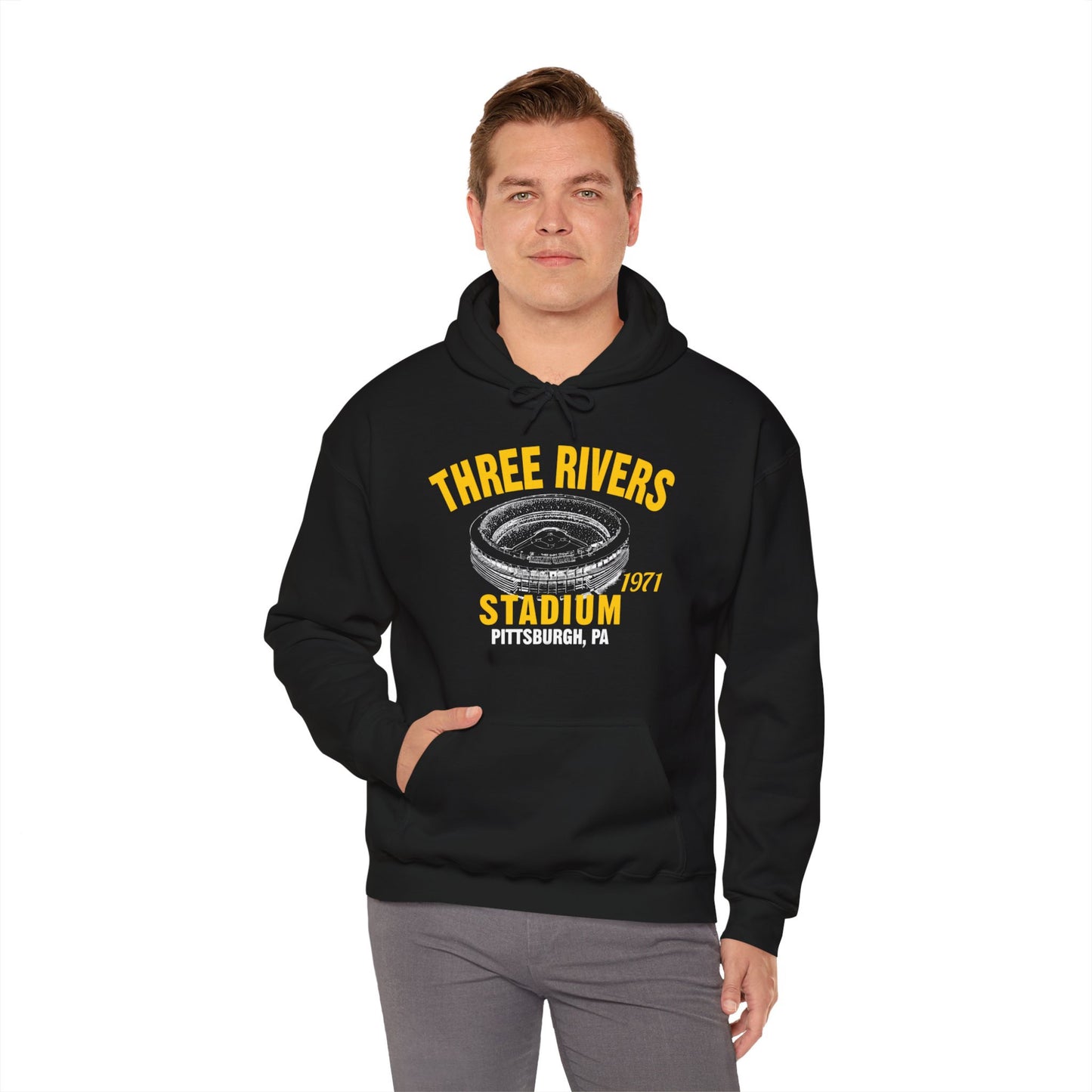Three Rivers Stadium 1971 Baseball Unisex Hooded Sweatshirt - Past Home of Your Pittsburgh Pirates
