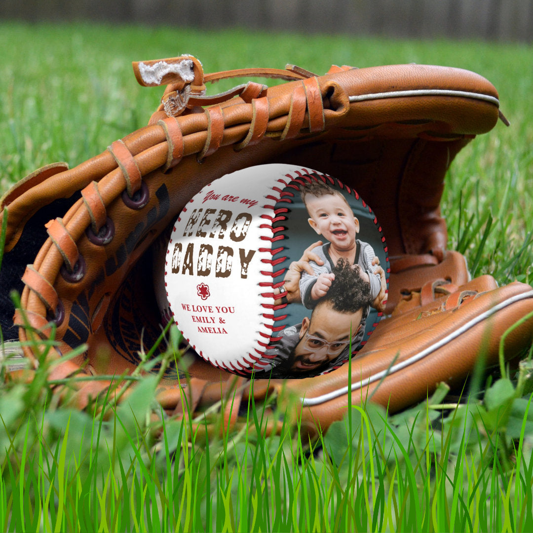 Hero Daddy Father`s Day 2 Photo Collage Baseball