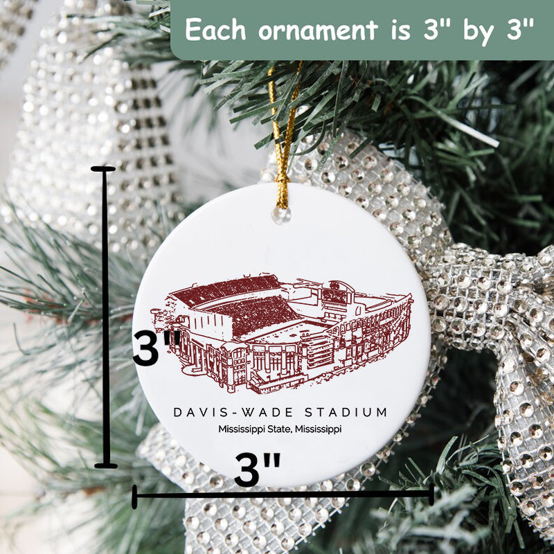 Davis Wade Stadium - Mississippi State Bulldogs football,College Football Ceramic Christmas Ornament