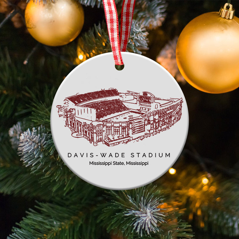 Davis Wade Stadium - Mississippi State Bulldogs football,College Football Ceramic Christmas Ornament