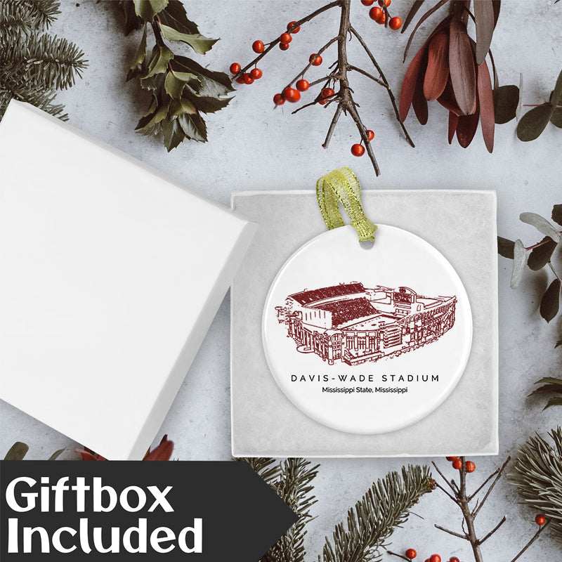 Davis Wade Stadium - Mississippi State Bulldogs football,College Football Ceramic Christmas Ornament