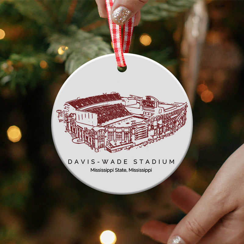 Davis Wade Stadium - Mississippi State Bulldogs football,College Football Ceramic Christmas Ornament
